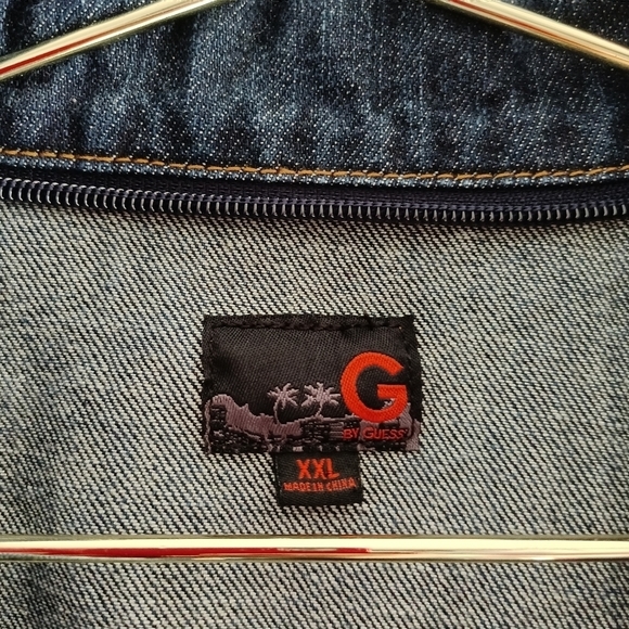 G by Guess Denim Bomber Jacket Distressed XXL - Picture 4 of 11